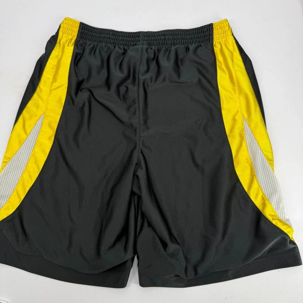 Nike Mens Basketball Shorts Black Yellow White Athletic Size‎ Large Lined Y2K